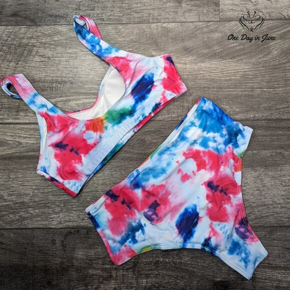 Adisputent Tie Dye Crop Top Bikini Swimsuit Size S - Picture 5 of 5